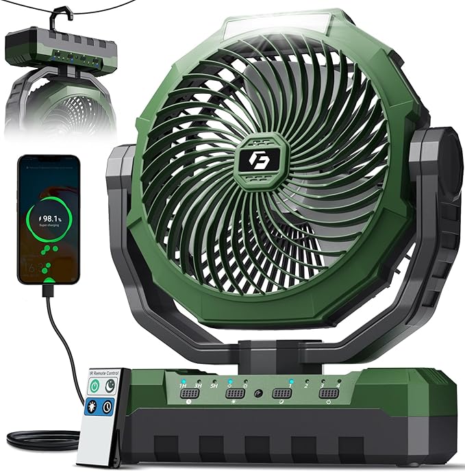FRIZCOL 3-in-1 Camping Fan - Portable Fans